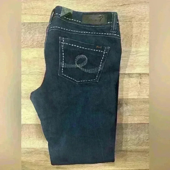 NWOT Seven7 Jeans Womens 4 Boot Cut Rocker Slim Low Rise Dark Wash Stretch Denim - Picture 2 of 11